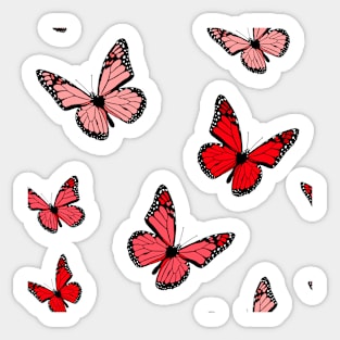 Red Butterfly Pattern Sticker